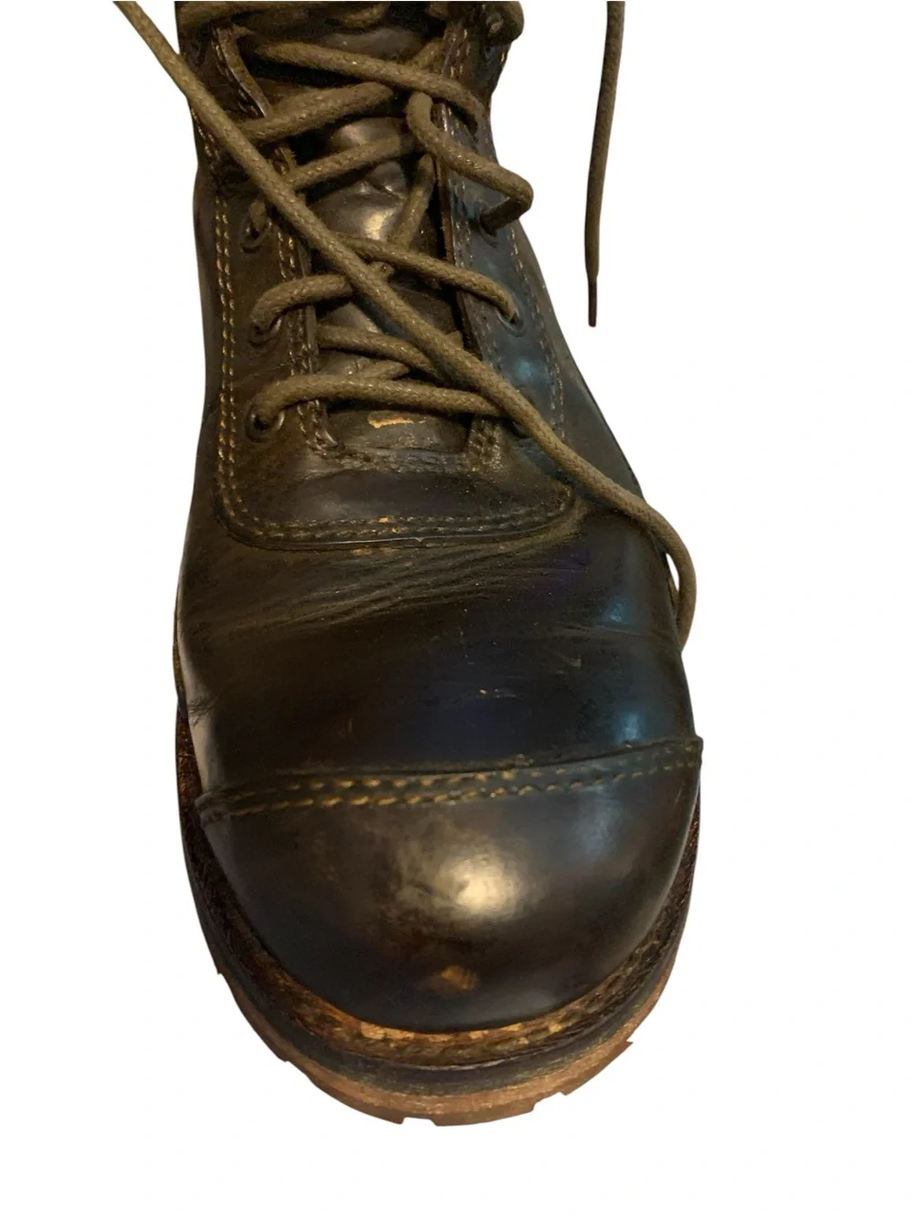 LL Bean East Point Moc Toe Boots Mens 12 M Dark Brown Leather Rugged Lug Work